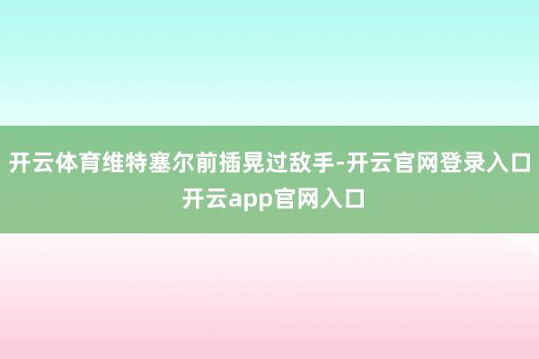 开云体育维特塞尔前插晃过敌手-开云官网登录入口 开云app官网入口