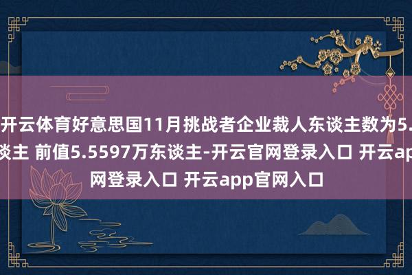 开云体育好意思国11月挑战者企业裁人东谈主数为5.7727万东谈主 前值5.5597万东谈主-开云官网登录入口 开云app官网入口